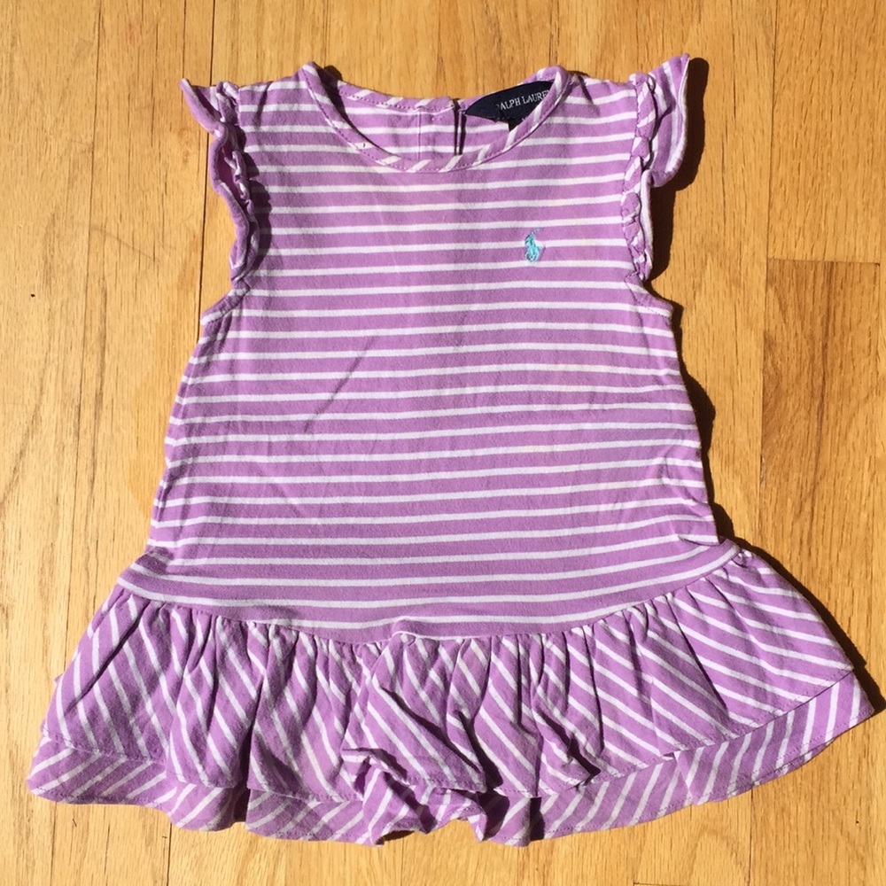 Ralph Lauren girls 12months purple/white dress
